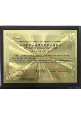 中國信用企業認證體系示范單位